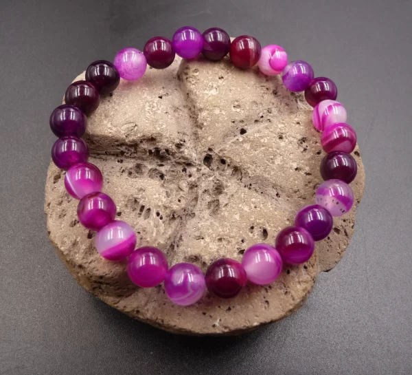 Bracelet pierre AGATE ROSE