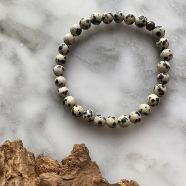 Bracelet pierre JASPE DALMATIEN