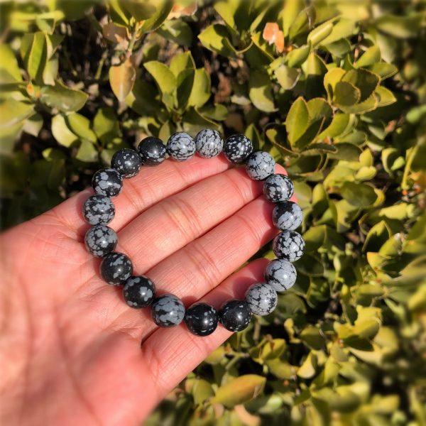 Bracelet pierre OBSIDIENNE NEIGE