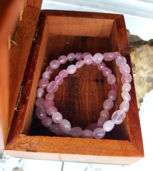 Bracelet pierre QUARTZ ROSE (OVAL)